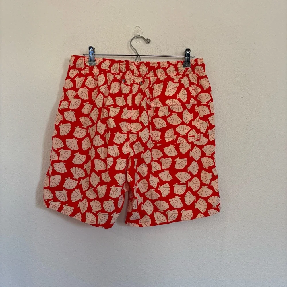 Tom & Teddy Mens Shell Trunks Vanilla Swim Shorts NWT